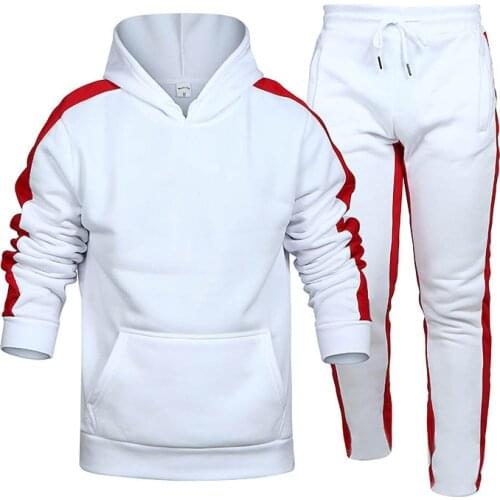2020 Top Selling Product In 2020 Sports Striped Suit Mens Fitness Leisure Loose European Code Hoodie Suit Factory Direct Sales