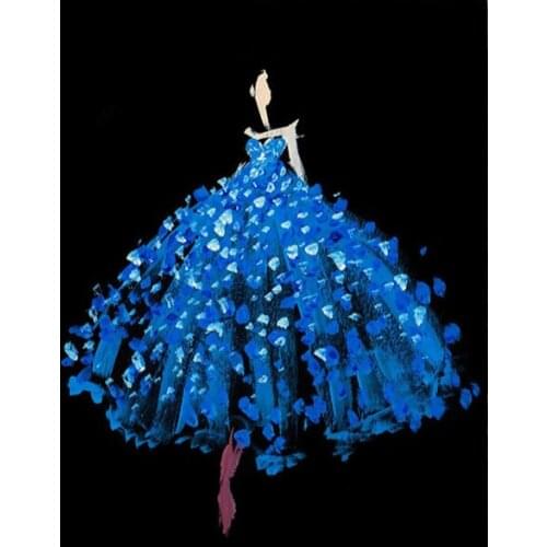 MaHuaf-A1307 Wedding dress DIY oil painting by numbers abstract artwork canvas painting wedding decoration for living room