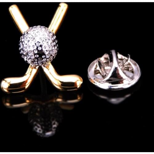 Fashion style gold and Silvery Golf Brooch mens Lapel Pin clothing backpack badge jewelry wholesale and retail