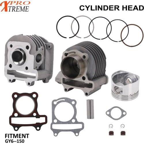 Motorcycle Cylinder Piston Round Pipe Fitting Gaskets Circle Washers Iron Wires Silicone Caps Set For GY6 125cc 150cc Engines