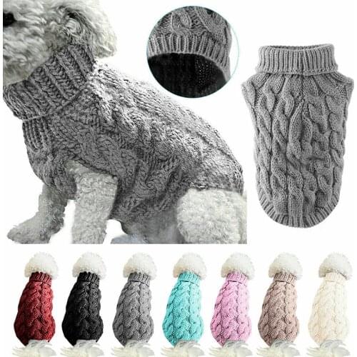 Cartoon Puppy Dog Sweater Winter Warm Clothing For Small Dogs Christmas Costume Chihuahua Coat Knitting Crochet Cloth Jersey