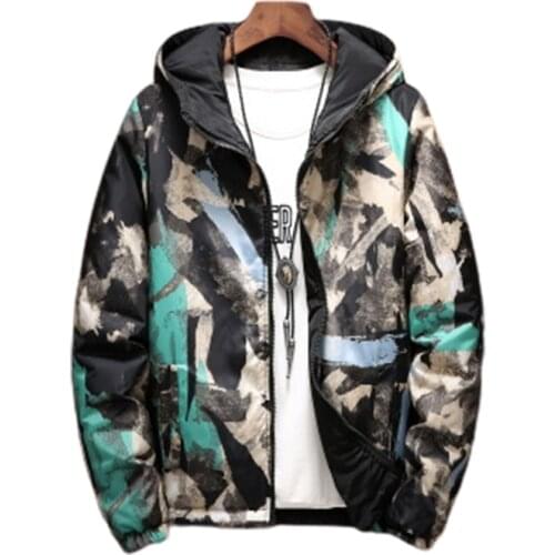 Men Winter Parka Casual Camouflage Reversible Mens Jacket Fashion Loose Oversize Winter Male Jacket Plus Size M-5XL 2020