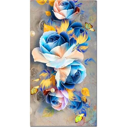 Full square circular 5D DIY Diamond Painting Blue Rose,Diamond Embroidery Flower Cross Stitch kits rhinestones picture,YG2391