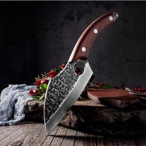 New Chef Knife Forged Stainless Steel Kitchen Knives for Meat Bone Fish Vegetables Outdoor Camping Slicing Cleaver Butcher Knife