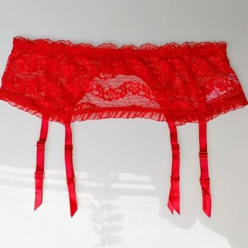 Sexy Garters Red Lace Ruffle edge Women Garter Belts for stockings Female Suspender Belt New Underwear Sexy Lingerie Gift GA1180