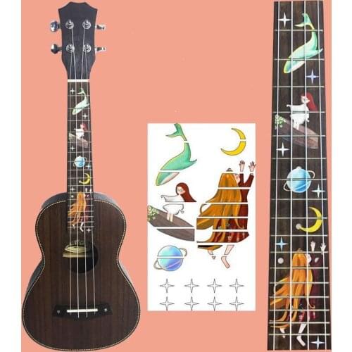 Cartoon Animal Cute Inlay Decals Fretboard Sticker for Ukulele Accessories DIY Ukelele Stickers
