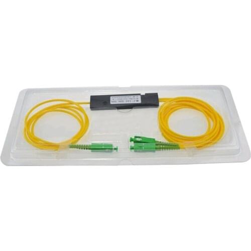 SCAPC 1X2 Fiber Optic FTTH Splitter FBT Optical Coupler 1x2 SCAPC Singlemode simplex plc optical splitter Free shipping