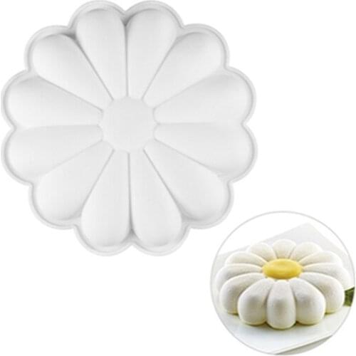 Silicone Flower Cake Mold Baking Tool Non-stick Chrysanthemum Baking Moulds for Cookies Chocolates Biscuits Mousse Dessert Mold