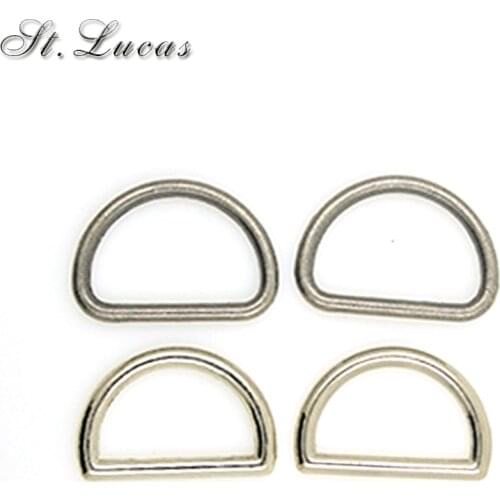 High quality 20pcs/lot inside diameter 25mm old silver type D Connection alloy metal shoes bags Belt Buckles DIY Accessory