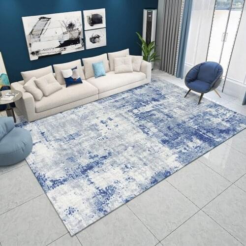 Modern Blue Abstract Carpet Living Room Nordic Style Fluffy Rugs For Bedroom Bedside Floor Cloakroom Table Rug Coffee Mat Blue
