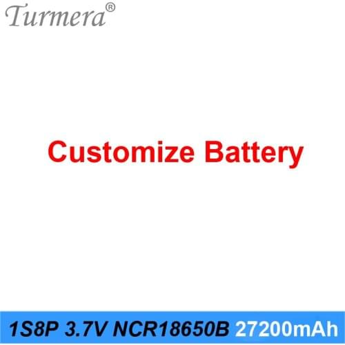 Turmera 1S8P 3.7V 27200mAh Power Bank Battery NCR18650B 3400mAh 18650 Rechargeable Battery with Soldering Nickel