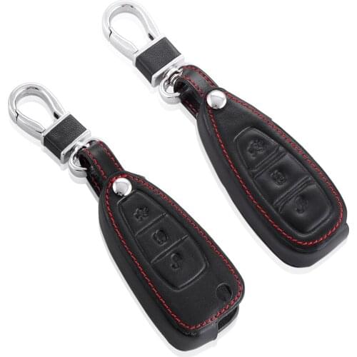 Hight quality car remote key leather cover decoration for Ford Focus 3 4 Ecosport Kuga, car accessories