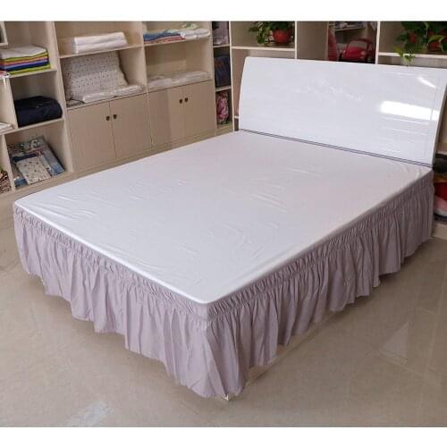 Plain Pleated Bedding Skirt Without Surface Elastic Band Queen King Size Ruffled Bed Skirts Dustproof Bed Dress