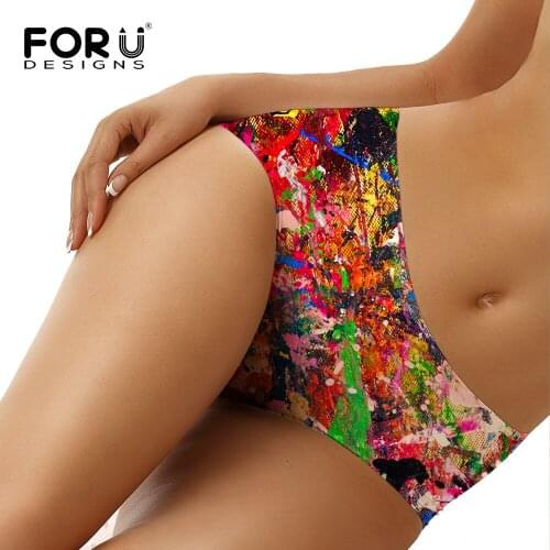 FORUDESIGNS Mixed Color Printing Sexy Panties Women Seamless Pretty Panties Ladies Briefs Hip Up Underwear Female Panties XL