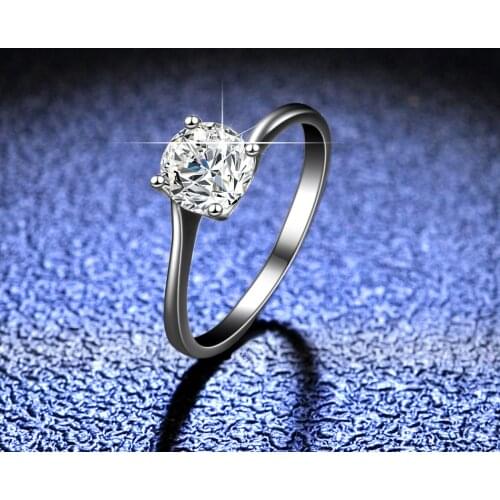 D Color Moissanite Women Ring Female 925 Sterling Silver 1 Carat Classic Twisted Arm Four-claw Wedding Bands Jewelry