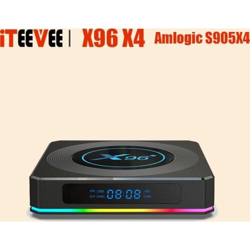 10PCS X96 X4 Amlogic S905X4 RGB Light TV Box Android 11 4G 32GB Support AV1 8K video Dual Wifi BT4.1 Youtube Media Player