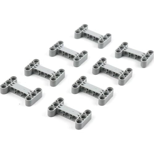 100 Pieces Technical Beam 3x5 H Thick 90° Offset Center Beam Holes Building Blocks MOC Trucks Accessory Special Part 14720 Brick