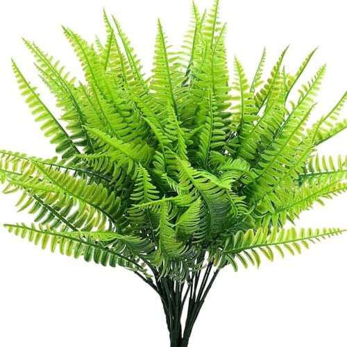 12 Pack Artificial Plant Ferns Faux Ferns for Outdoor Indoor Artificial Plants Outside Home Garden Office Wedding Decor