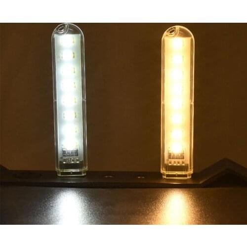 Hot! Portable DC 5V Mini USB 3/8 LED Light Pocket Card Lamp Mobile Power Camping Laptop New Novelty Light