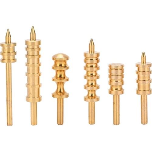 6Pcs Leather Burnisher Brass Electric Heating Polishing Tool for Leather Trimming Burnishing Applying Edge Sealing Fluid