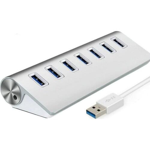 Aluminum Usb Hub 3.0 Usb Splitter 7 Port Adapter USB3.0 Extension Cable For Macbook Pc Laptop Hard Drives