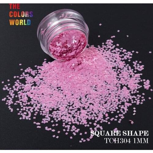 TCT-095 12 Solvent Resistant Matte Colors Square shapes 1MM Size Glitter Nail Art Nail Polish DIY Decoration sparkles Manual DIY