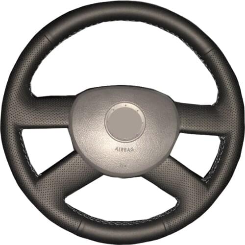 Hand Sew Car Steering Wheel Cover Wrap Leather Suede For Volkswagen VW Golf 5 (V) 2003-2005 Polo 2001-2007 FOX 2005-2006 Touran
