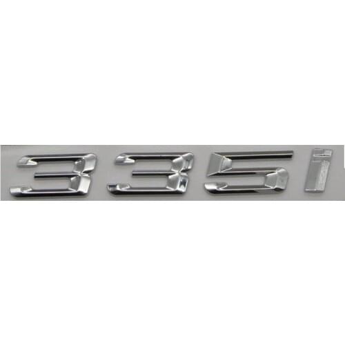 Chrome Shiny Silver ABS Number Letters Word Car Trunk Badge Emblem Letter Decal Sticker for BMW 3 Series 335i