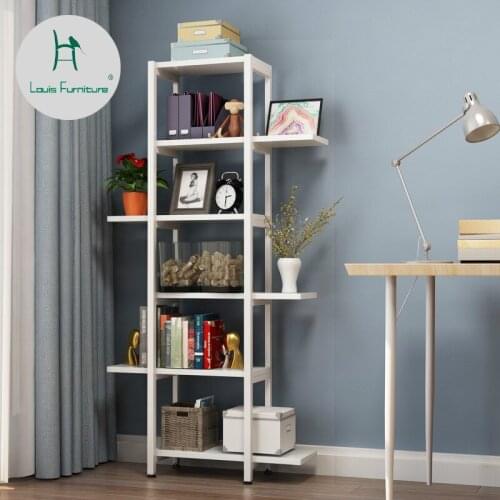 Louis Fashion Bookcases Bedroom Simple Tree Steel Wood, Iron Art, Multi-layer Economical Household Saving Space