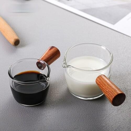 Coffee Mini Milk Cup Espresso Cups Seasoning Dish with Handle, Japanese Glass Sauce Vinegar Dish, Dipping Snack Dish, Tableware