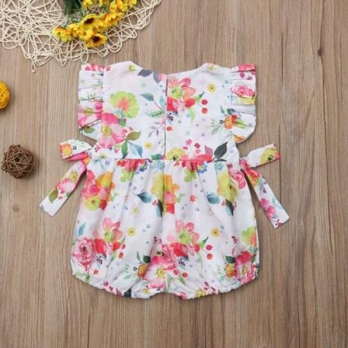 Emmababy Cute Girl Jumpsuits 0-18M Newborn Baby Girl Summer Flower Ruffle Romper Jumpsuit Outfits Clothes