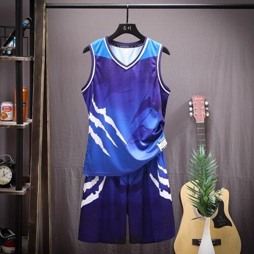 Summer Mens Basketball Suit Training Suit Vest&Pants Sports Wear Casual Tops Sports Suit Youth Running Sleeveless Fitness Cloth