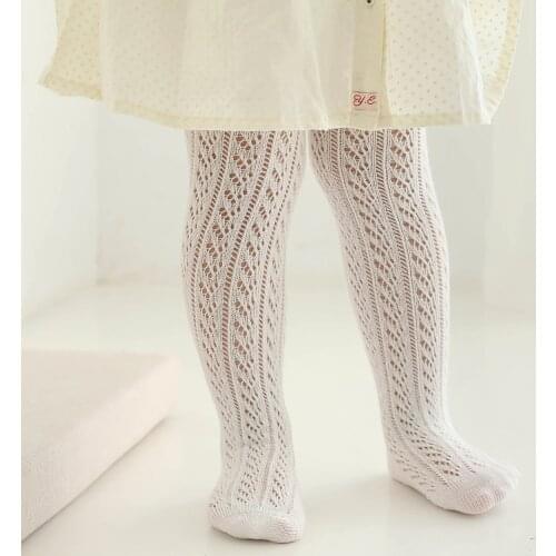 Summer mesh transfer loop pantyhose baby toddler slim leggings breathable princess baby girl Hollow out pantyhose чулки телесные