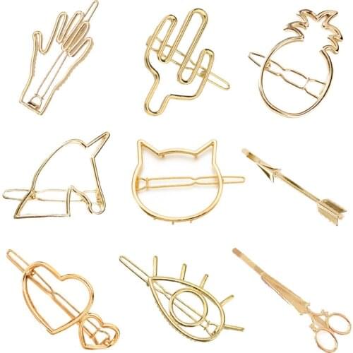 Hot Sale Women Elegant Alloy Scissors Eyes Cat Hair Clips Barrettes Hairpins Female Hair Styling Accessories H005