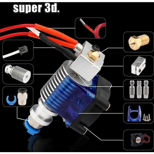 Upgraded Highall-metal V6 Hotend 1.75mm 12V/24V Remote Bowen Print J-head extruder For E3D PT100 HOTEND 3d printer kit parts