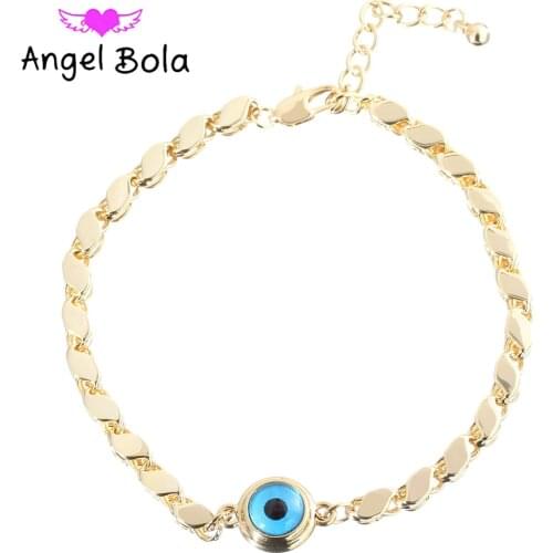 Fashion Lady Lucky Magic Eye Bracelet Gold Jewelry Simple Charm Bracelet Event Luxury Gift
