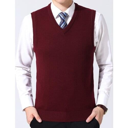MRMT 2020 Brand Autumn Winter New Mens Sweater Vest Pure Color Wool Pullover for Male Vest V Collar Sweater Vest