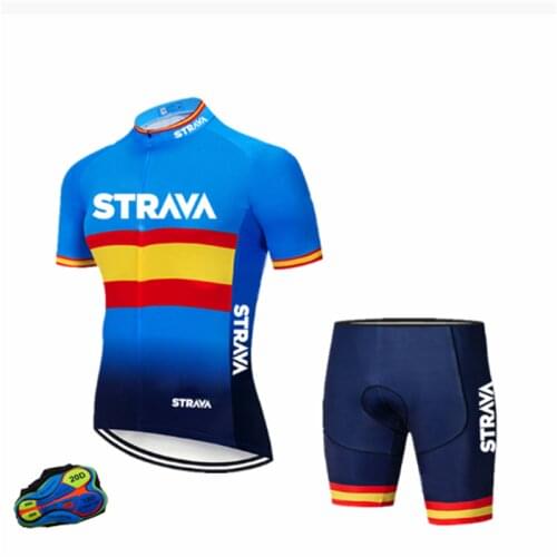 MTB Mens Bike Set Bicycle Suit Pro Team Racing Uniform Cycling Clothes STRAVA Cycling Set Cycling Jersey Set Summer Anti-UV