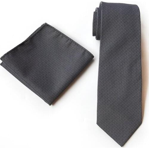 Wedding Party Mens Neck Ties Set Fashion Dot Spots Cravat Tie with Pocket Square