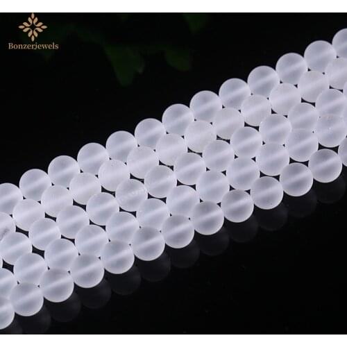 Natural Matte Clear Quartzs Frosted Dull Crystals Round Loose Beads For Jewelry Making Diy Bracelet Necklace 4/6/8/10/12MM