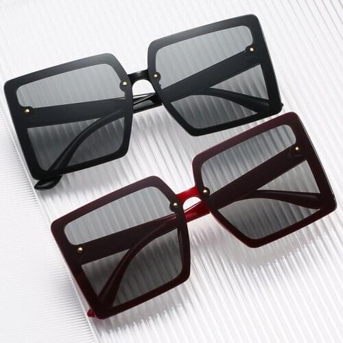 Ladies New Square Retro Big Frame Sunglasses Men And Women Brand Designer Outdoor Sports Driving Fishing Glasses Male UV400