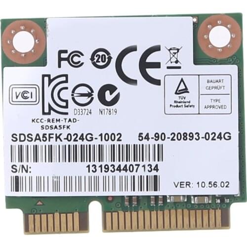 Half Slim SSD 24GB Compact Desktop Solid State Drive Internal Hard Drive Fast Write Speed for Laptop with 7+15 Pin Port