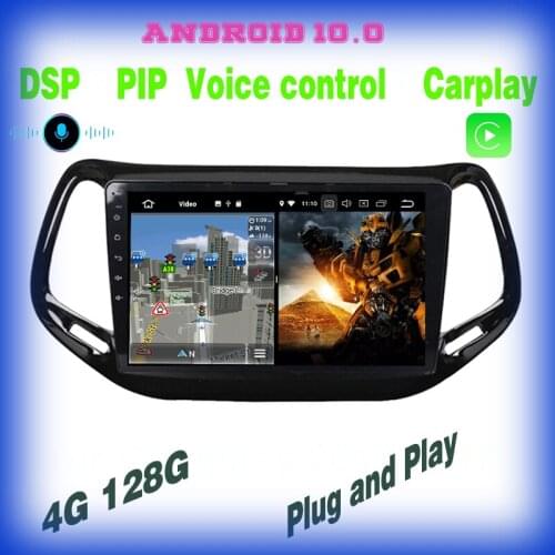 PX6 Android 10.0 Car GPS Radio Multimedia player for jeep Compass 2017 2018 2019 2020 with carplay 4+128GB voice control