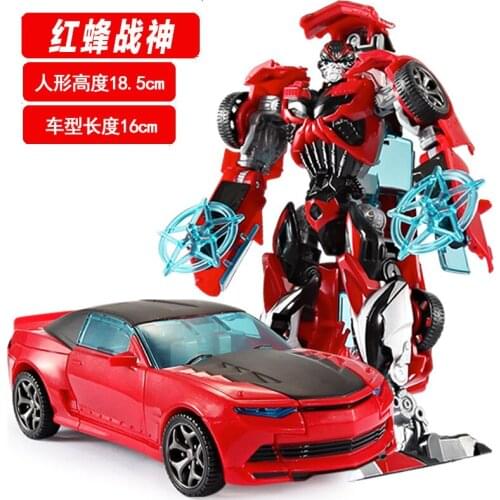 Red Bee Transformation Robot Truck Deformation Transform Toy Boys Develop DIY Toys Xmas Gift