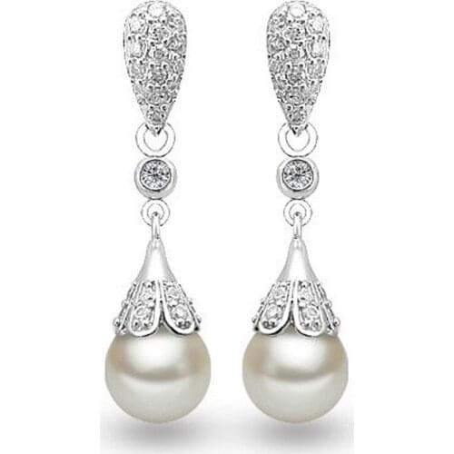 Natural Rhinestone Earrings 925 Sterling Silver Drop Earrings For Women Jewelry Vintage Hollow Flower Brincos Wholesale