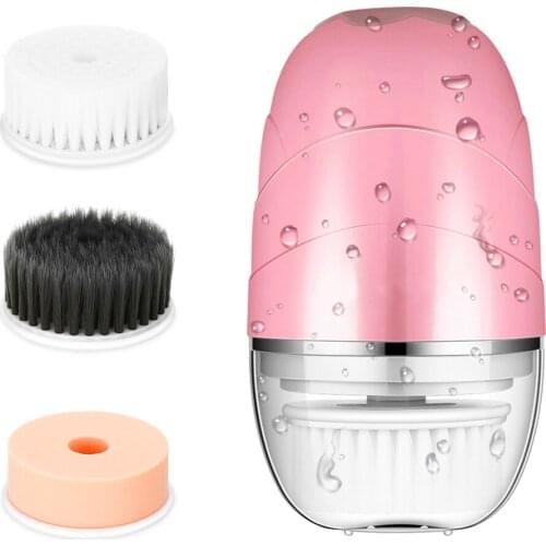 3 In 1 Face Cleansing Brush USB Charging Electric Face Skin Care Beauty Brush for Face Cleaning 5.50X5.50X9.50 cm EK-New