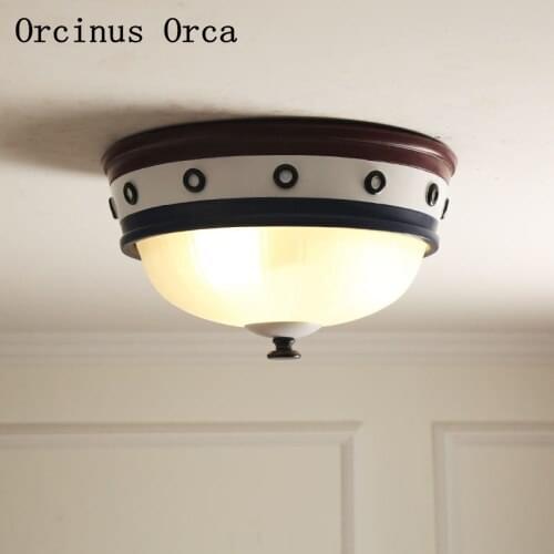 Mediterranean yacht ceiling lamp boys bedroom childrens room lamp modern simple LED color circular ceiling lamp