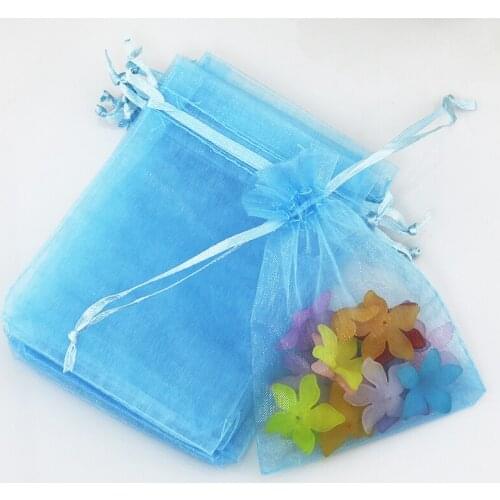 13x18cm Light Blue 500pcs/lot Jewelry packaging bags Drawable Organza Bags New fashion Gift Bags & Pouches free shipping