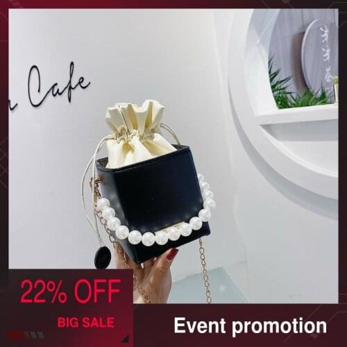 Bags for women 2020 Stylish little box handbag Luxury Chain Messenger bag Pearl decorative handle pocket change square bag