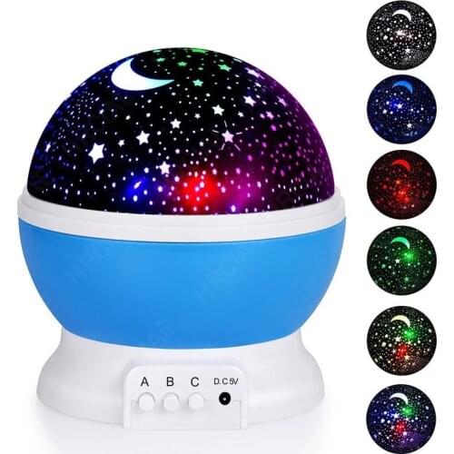 Led Sky Projector Star Moon Galaxy Night Light Rotating Planetarium Children Bedroom Star Night Lights Moon Light Kids Gift Lamp